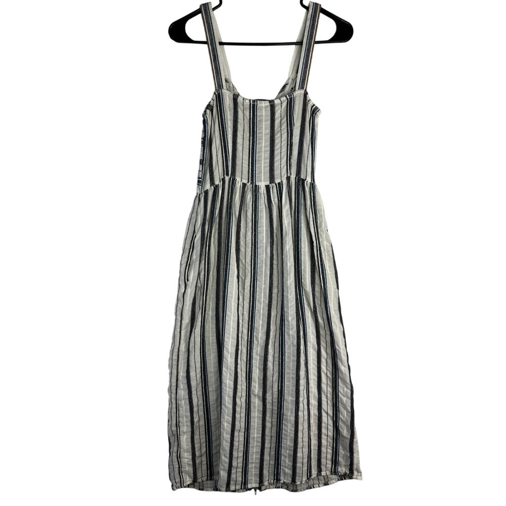 Zara Striped Button Front Maxi/Midi Dress Pockets Size XS